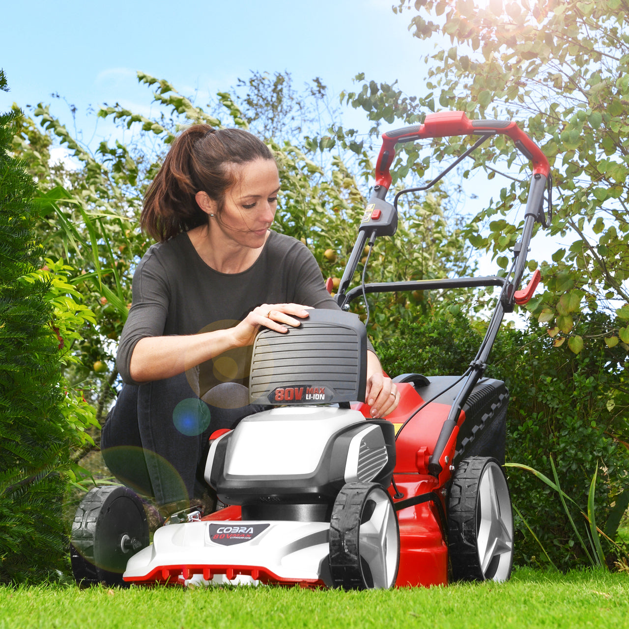 Cobra RM43SP80V 17" Twin 40v Li-Ion Lawnmower with Roller