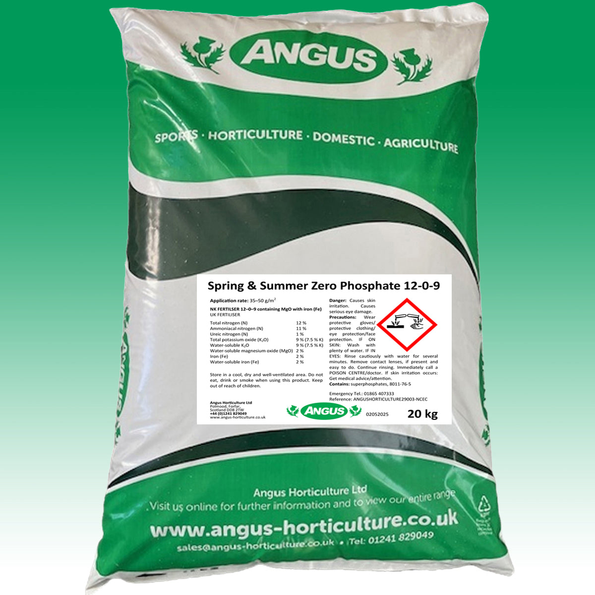Turf Care Spring & Summer, Zero Phosphate 12-0-9 20kg
