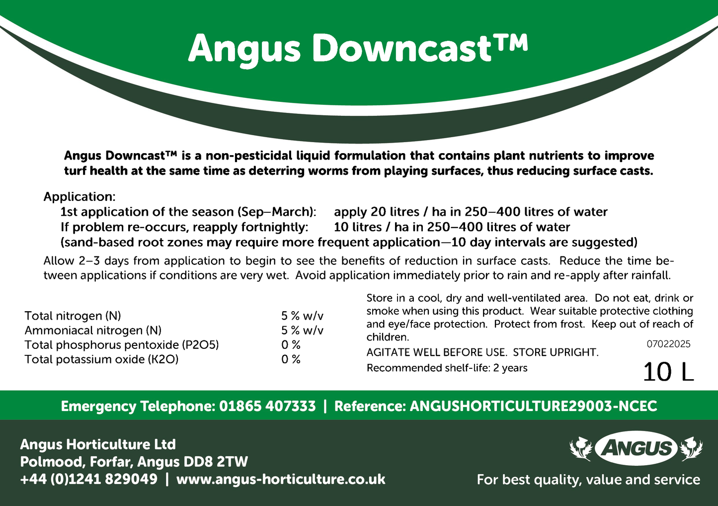 Downcast Worm Treatment