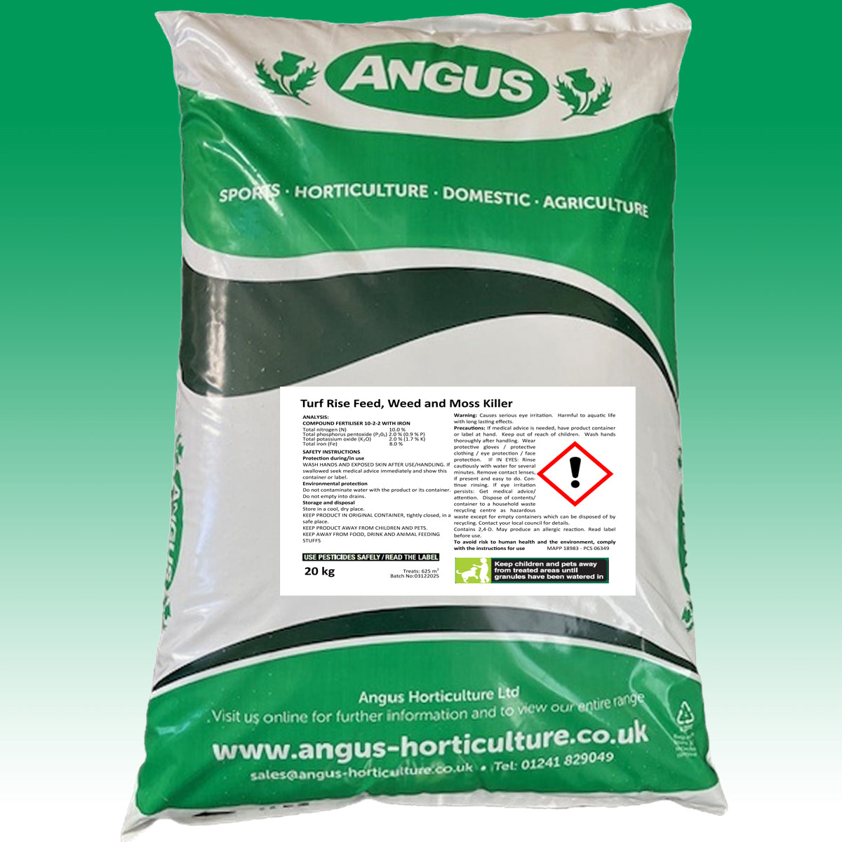 Turf Rise Weed Feed and Moss Killer 10-2-2 + 8Fe